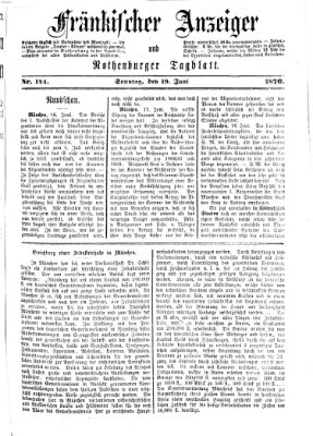 Fränkischer Anzeiger Sonntag 19. Juni 1870