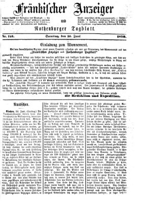 Fränkischer Anzeiger Samstag 25. Juni 1870