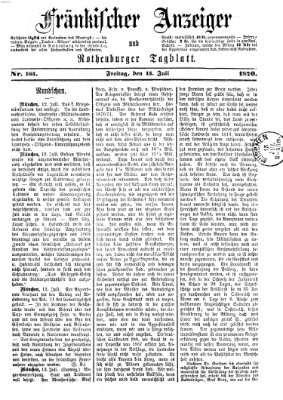 Fränkischer Anzeiger Freitag 15. Juli 1870