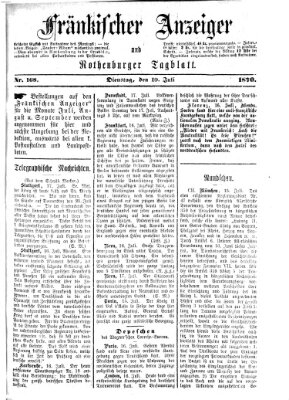 Fränkischer Anzeiger Dienstag 19. Juli 1870