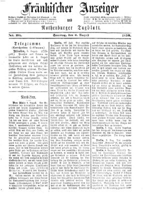 Fränkischer Anzeiger Samstag 6. August 1870