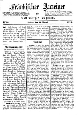 Fränkischer Anzeiger Freitag 19. August 1870