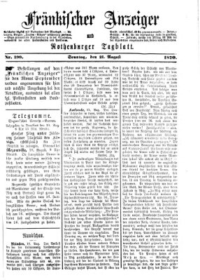 Fränkischer Anzeiger Sonntag 21. August 1870