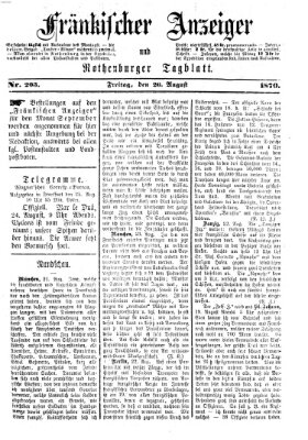 Fränkischer Anzeiger Freitag 26. August 1870