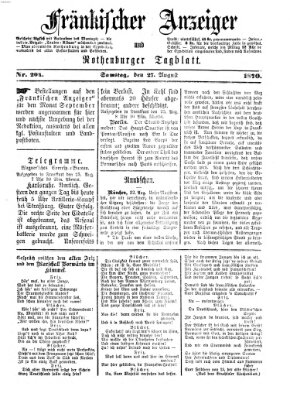 Fränkischer Anzeiger Samstag 27. August 1870