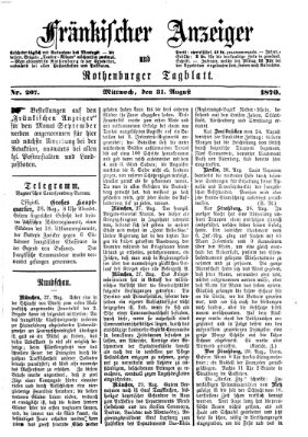 Fränkischer Anzeiger Mittwoch 31. August 1870