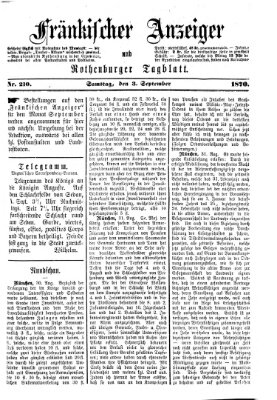 Fränkischer Anzeiger Samstag 3. September 1870