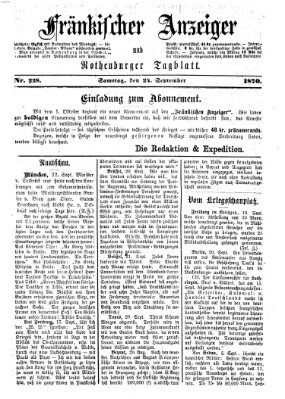 Fränkischer Anzeiger Samstag 24. September 1870