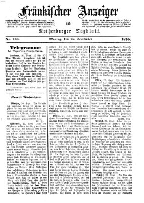 Fränkischer Anzeiger Montag 26. September 1870