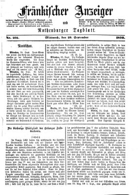 Fränkischer Anzeiger Mittwoch 28. September 1870