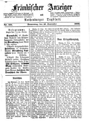 Fränkischer Anzeiger Donnerstag 29. September 1870