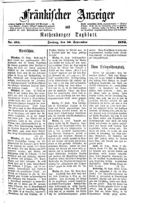 Fränkischer Anzeiger Freitag 30. September 1870