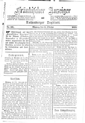 Fränkischer Anzeiger Montag 17. Oktober 1870