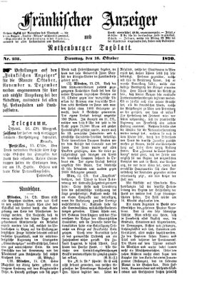 Fränkischer Anzeiger Dienstag 18. Oktober 1870