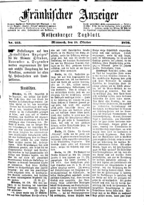 Fränkischer Anzeiger Mittwoch 19. Oktober 1870