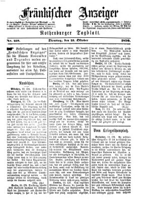 Fränkischer Anzeiger Dienstag 25. Oktober 1870