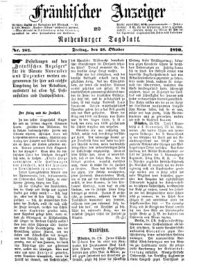 Fränkischer Anzeiger Freitag 28. Oktober 1870