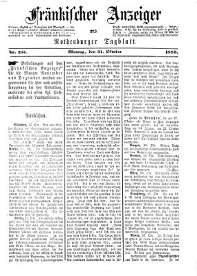 Fränkischer Anzeiger Montag 31. Oktober 1870