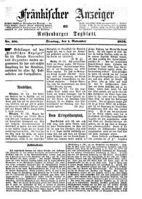 Fränkischer Anzeiger Dienstag 1. November 1870