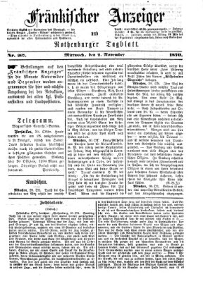 Fränkischer Anzeiger Mittwoch 2. November 1870