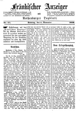 Fränkischer Anzeiger Sonntag 6. November 1870