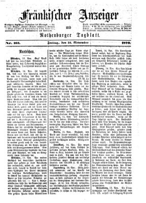 Fränkischer Anzeiger Freitag 18. November 1870