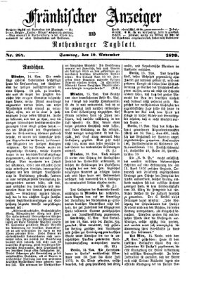 Fränkischer Anzeiger Samstag 19. November 1870