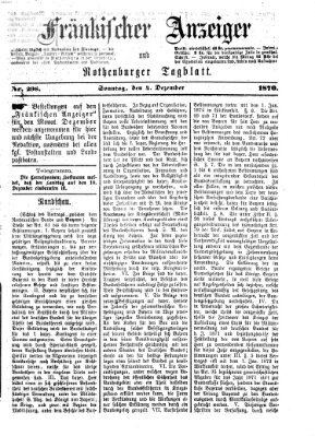 Fränkischer Anzeiger Sonntag 4. Dezember 1870