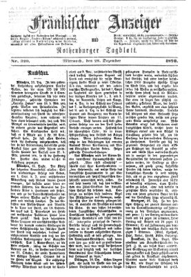 Fränkischer Anzeiger Mittwoch 28. Dezember 1870