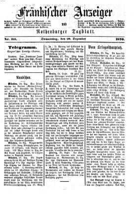 Fränkischer Anzeiger Donnerstag 29. Dezember 1870