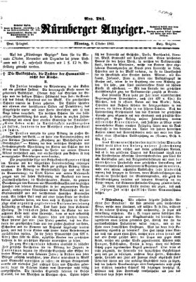 Nürnberger Anzeiger Montag 8. Oktober 1860