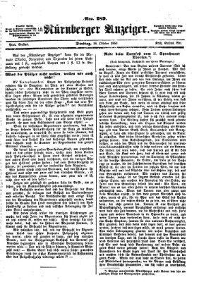 Nürnberger Anzeiger Dienstag 16. Oktober 1860