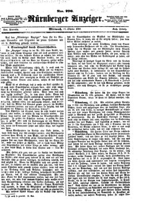 Nürnberger Anzeiger Mittwoch 17. Oktober 1860