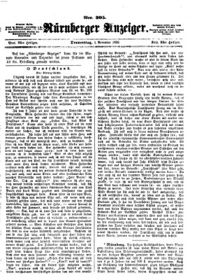 Nürnberger Anzeiger Donnerstag 1. November 1860