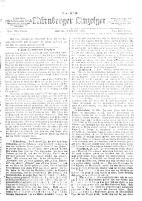 Nürnberger Anzeiger Freitag 2. November 1860