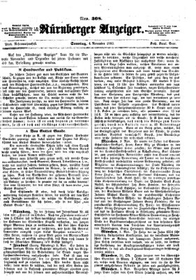 Nürnberger Anzeiger Sonntag 4. November 1860