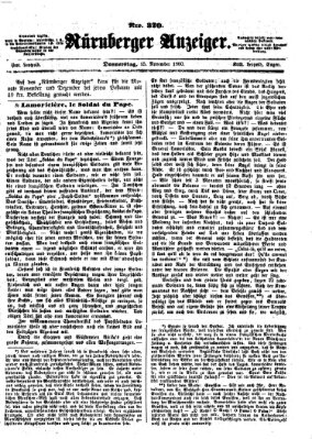 Nürnberger Anzeiger Donnerstag 15. November 1860