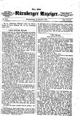 Nürnberger Anzeiger Donnerstag 29. November 1860