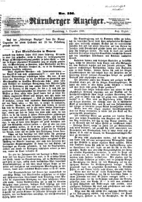 Nürnberger Anzeiger Samstag 1. Dezember 1860