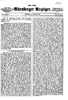 Nürnberger Anzeiger Dienstag 4. Dezember 1860