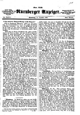 Nürnberger Anzeiger Sonntag 23. Dezember 1860