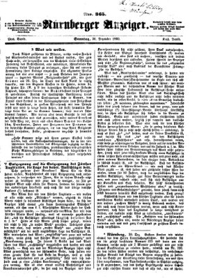 Nürnberger Anzeiger Sonntag 30. Dezember 1860