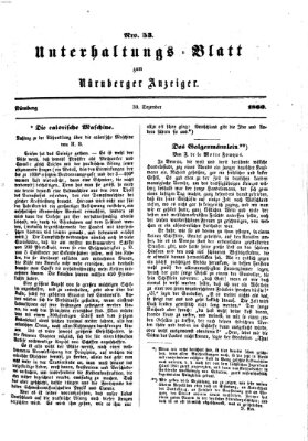 Nürnberger Anzeiger Sonntag 30. Dezember 1860