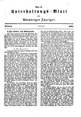 Nürnberger Anzeiger Sonntag 13. Januar 1861