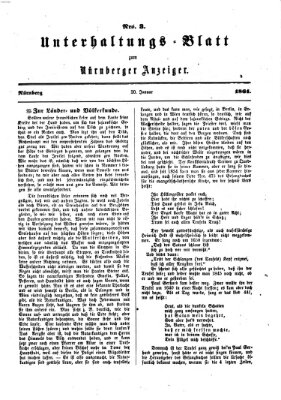 Nürnberger Anzeiger Sonntag 20. Januar 1861