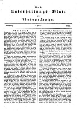 Nürnberger Anzeiger Sonntag 17. Februar 1861