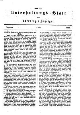 Nürnberger Anzeiger Sonntag 17. März 1861