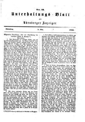 Nürnberger Anzeiger Sonntag 31. März 1861