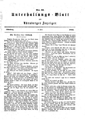 Nürnberger Anzeiger Sonntag 9. Juni 1861