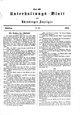 Nürnberger Anzeiger Sonntag 28. Juli 1861